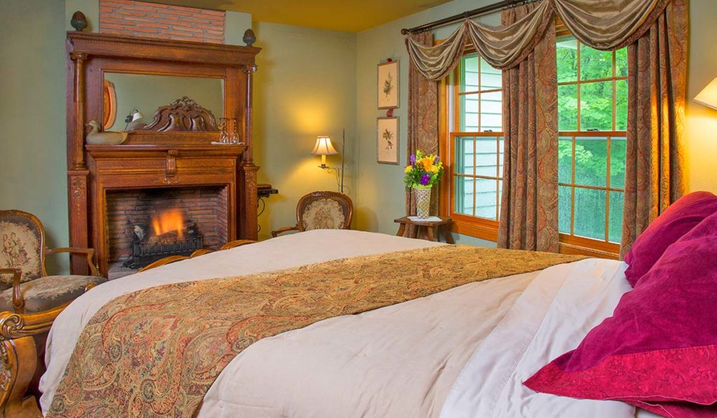 Enjoy a touch of romance in our guest room after visiting the Shalom Wildlife Zoo near our Wisconsin Bed and Breakfast