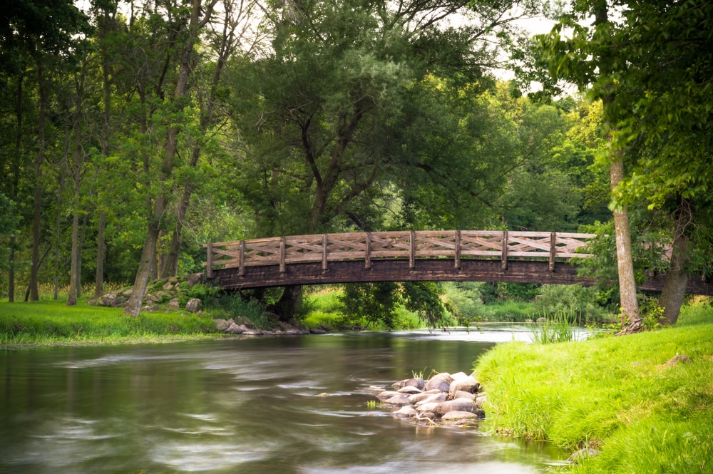 One of the many bridges at Covered Bridge Park, one of the top things to do in Cedarburg, WI