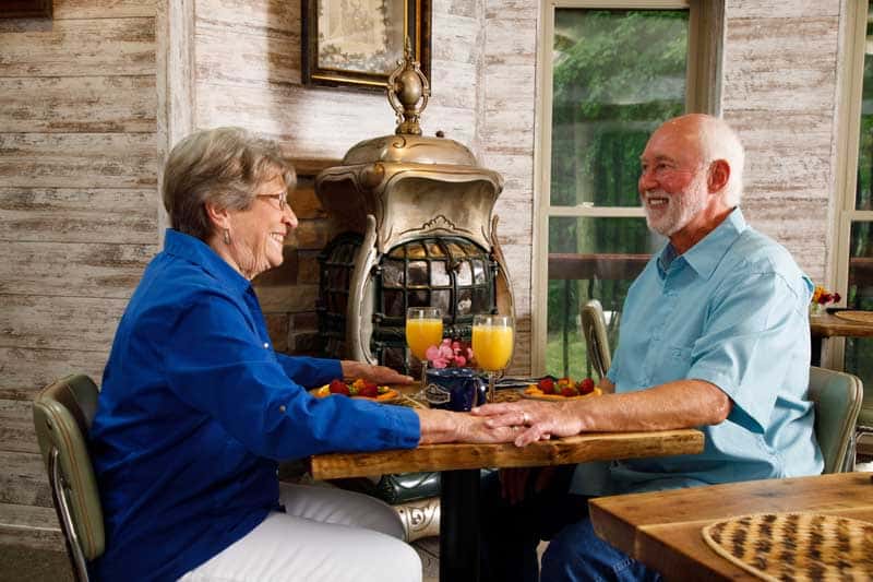 A couple enjoying a romantic weekend away at the best Bed and Breakfast in Wisconsin