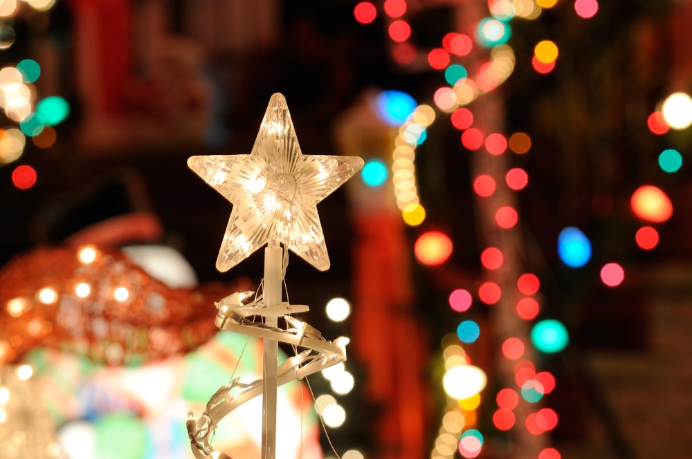 Lighted holiday display like the one found at the Shalom Wildlife Zoo each winter