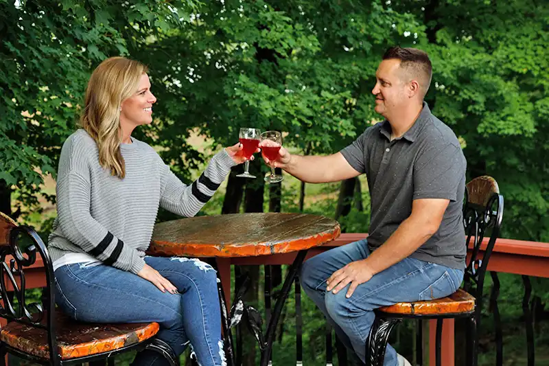 A couple enjoying a romantic weekend away at the best Bed and Breakfast in Wisconsin