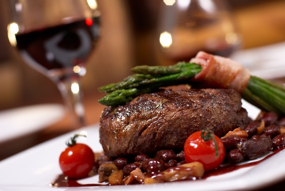 enjoy a delicious steak and asparagus meal at Wallace Lake Supper Club