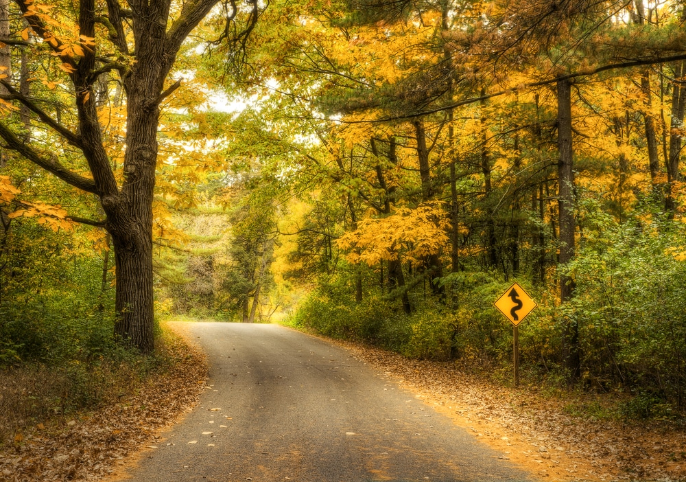 Take a scenic fall drive through the Kettle Moraine Forest after hiking to Parnell Tower