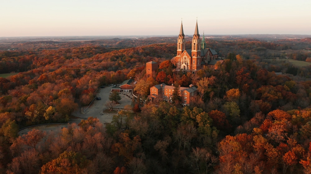 Fall colors at Holy Hill in Wisconsin